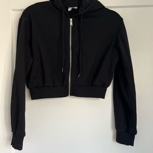 H&M Black Cropped Hoodie